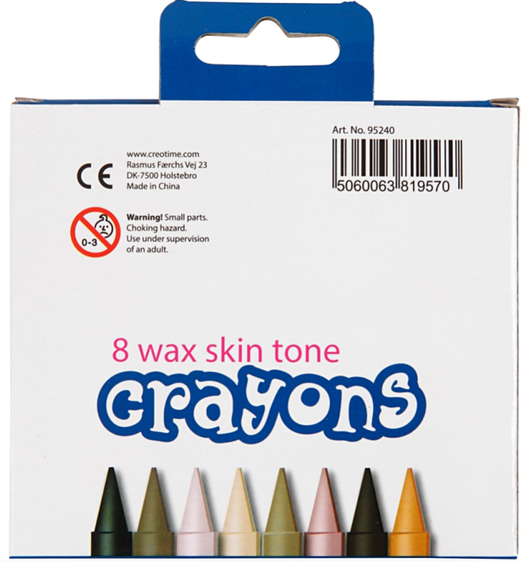 Assortiments de pastels de cire - Couleurs de peau - 8 pcs
