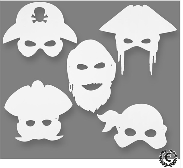 Masques à décorer - Pirates - 16 pcs