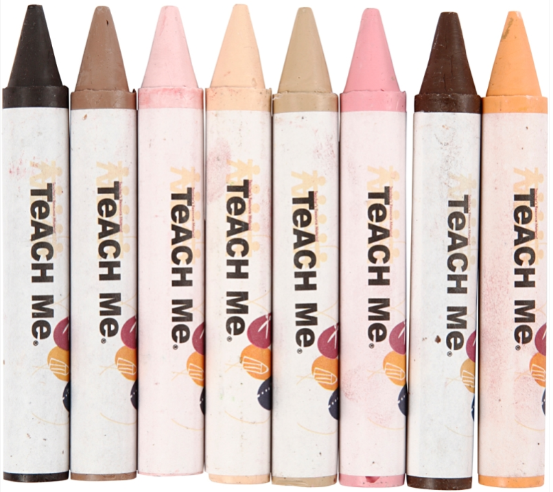 Assortiments de pastels de cire - Couleurs de peau - 8 pcs