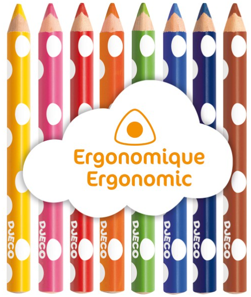 Crayons de couleur pour les petits - Couleurs assorties - 8 pcs