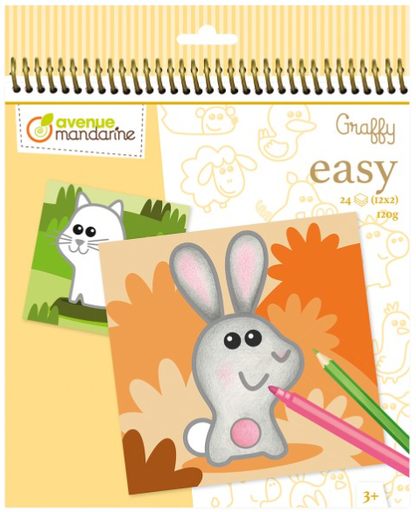 [CHC001] Cahier de coloriage Graffy Easy - Animaux de la ferme - 24 pages