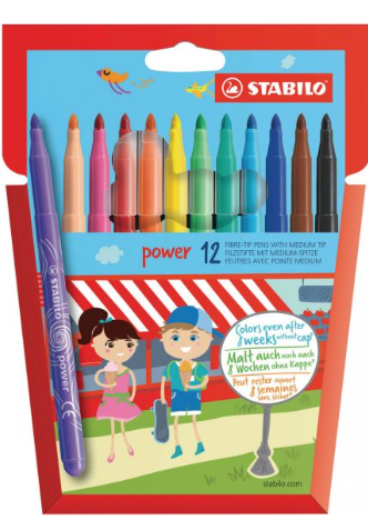 [Fe002] Feutres Stabilo Power - Pochette 12 feutres de coloriage