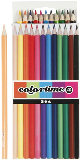 [CCo001] Crayons de couleur Colortime - Pointe 3 mm - 12 pcs