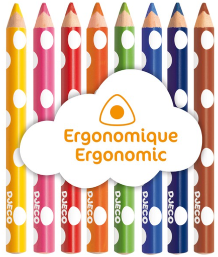 [CCo002] Crayons de couleur pour les petits - Couleurs assorties - 8 pcs